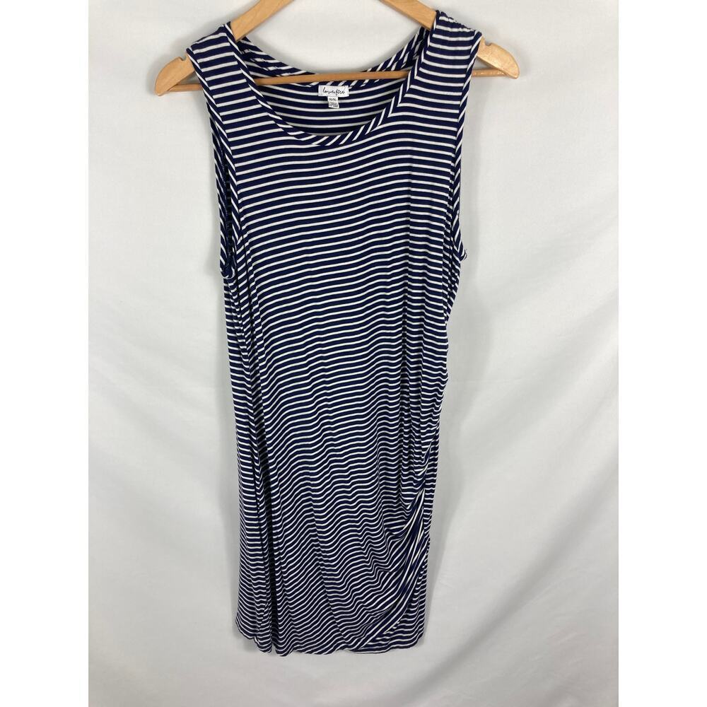 Love Fire Juniors Side Cinch Striped Dress Blue White Size XL